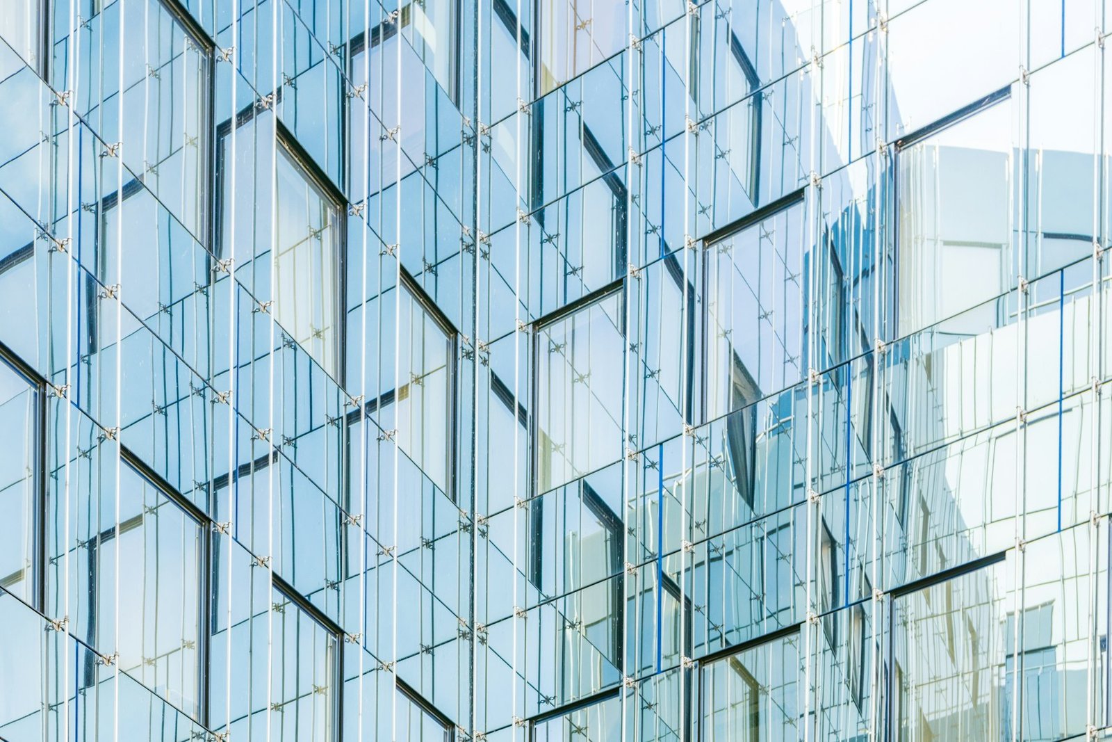 Commercial building glass facade
