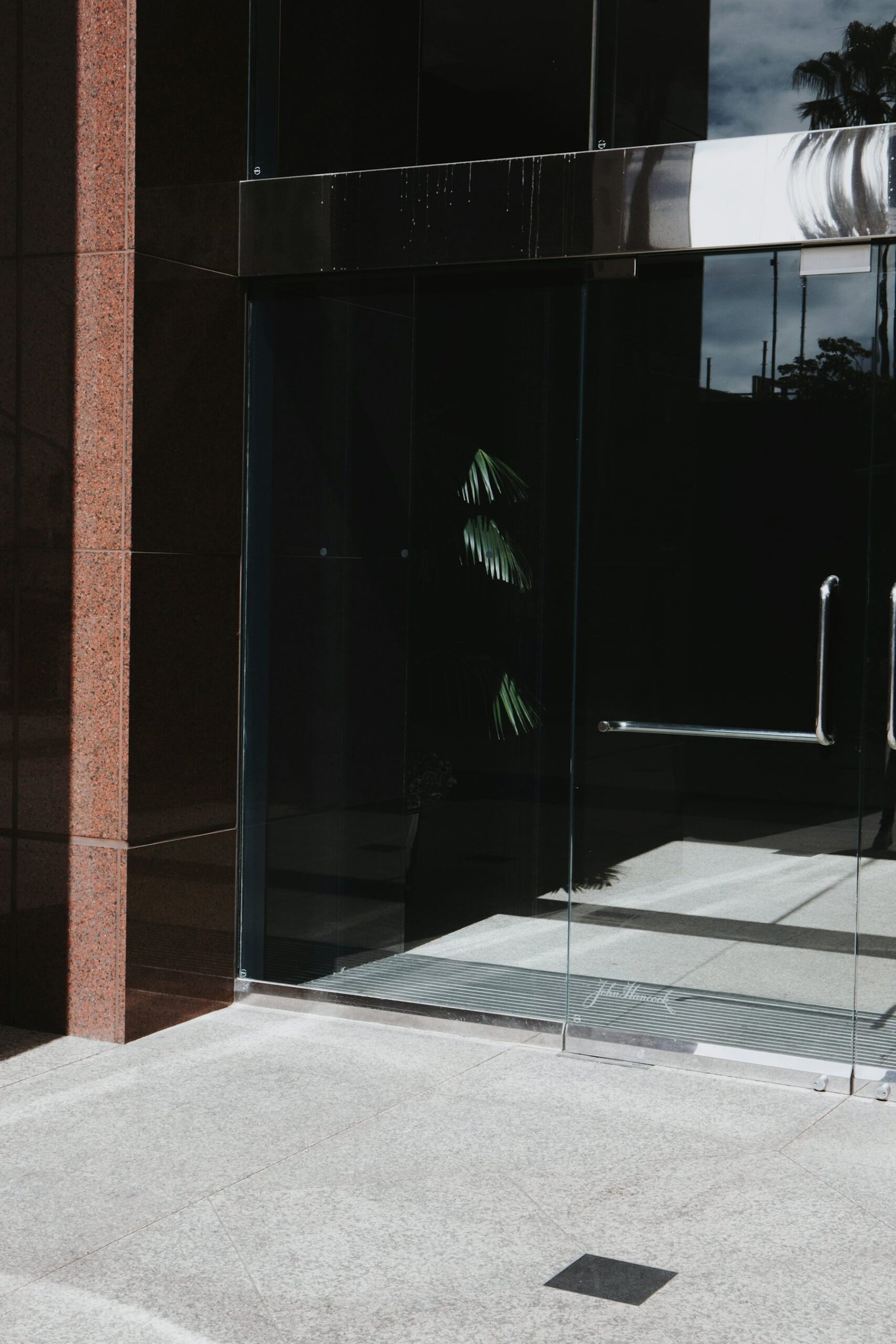 Frameless all-glass commercial door